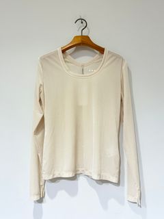 シアーベロア 長袖Tシャツ / エクリュ / アイボリー / ベージュ / ホワイト