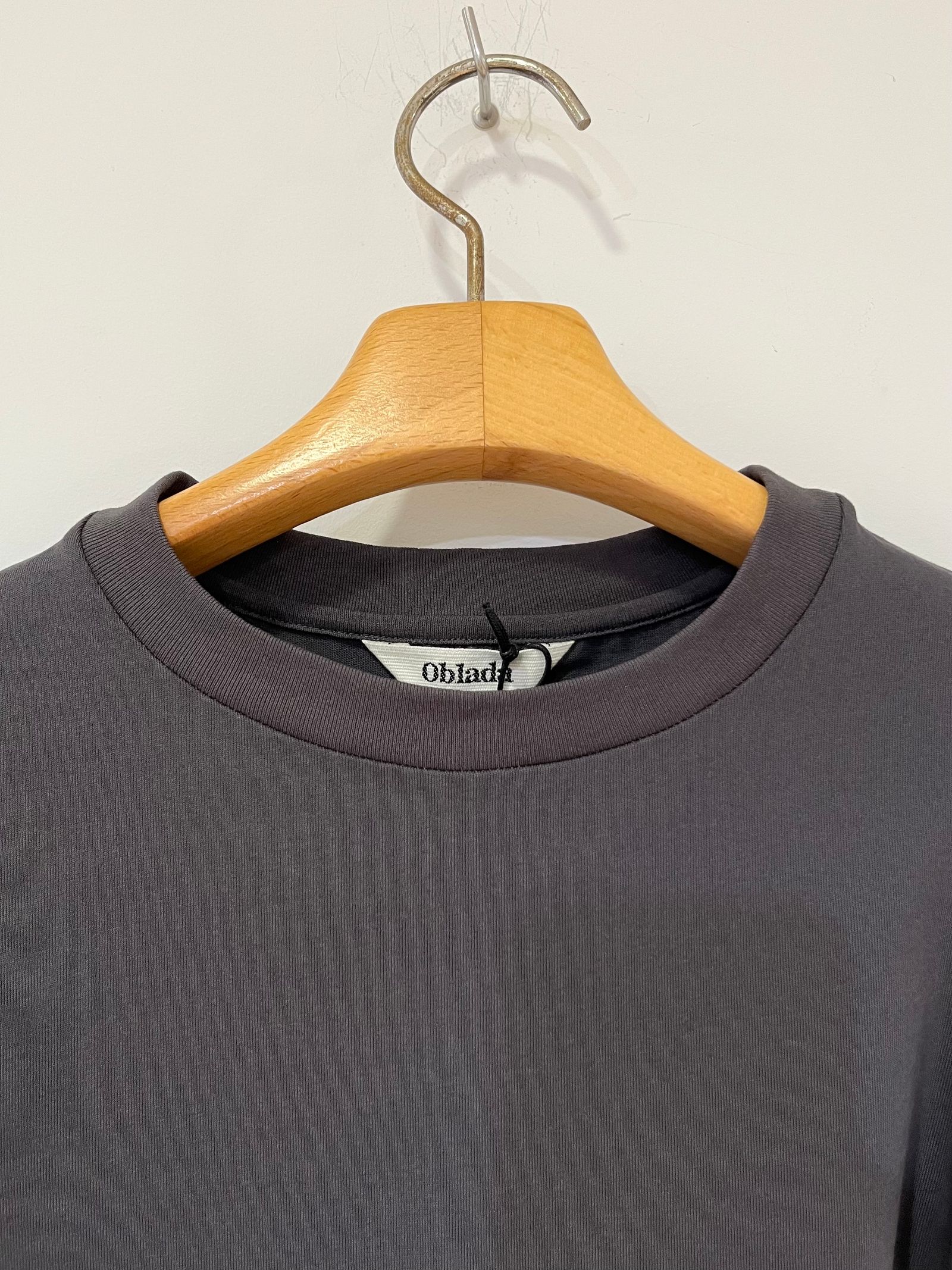 【ラスト1点】SHIRRING JERSEY BLOUSE / パフスリーブカットソー / ロンT / チャコールグレー