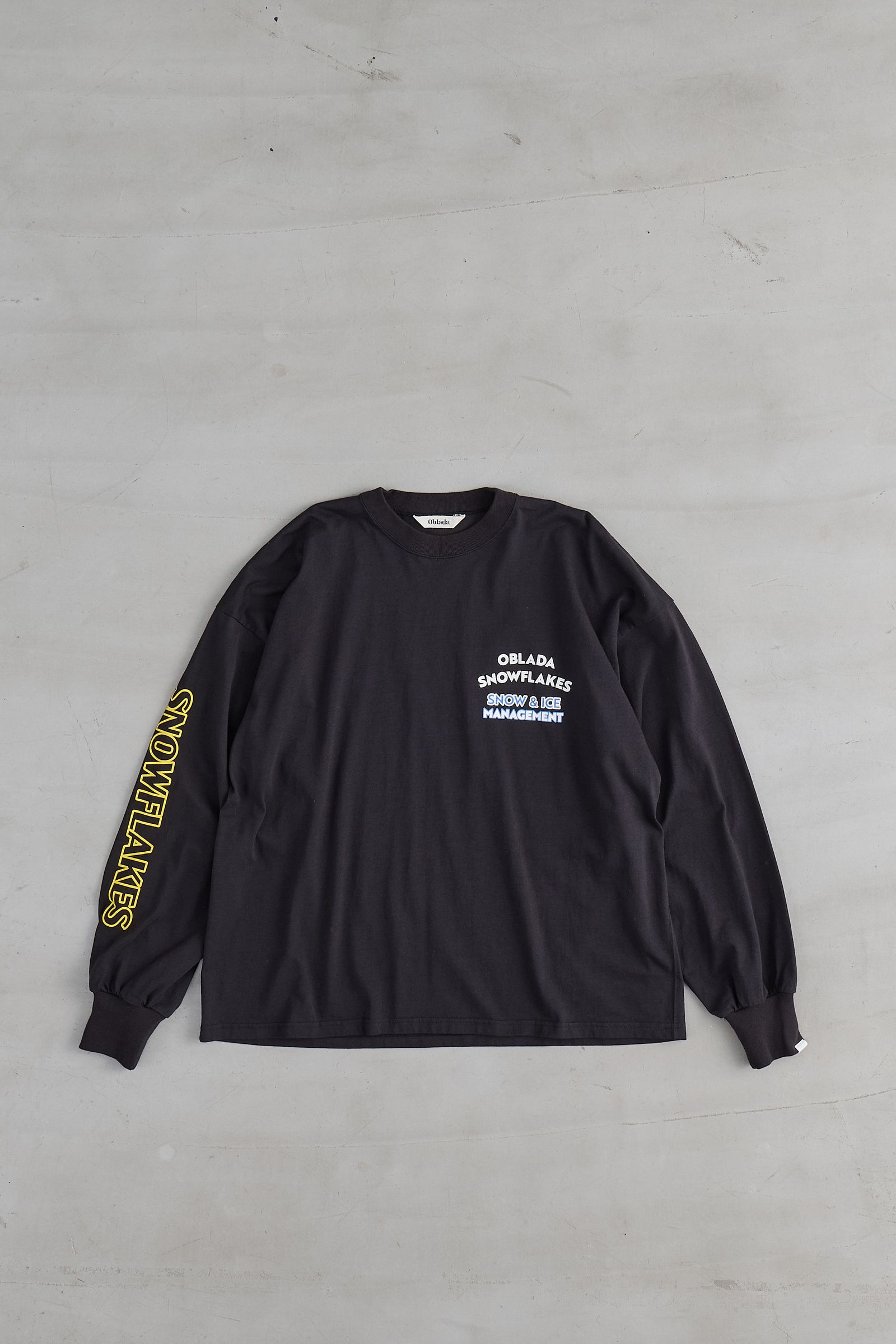SNOWFLAKES LONG TEE / バックプリントロンT / ブラック
