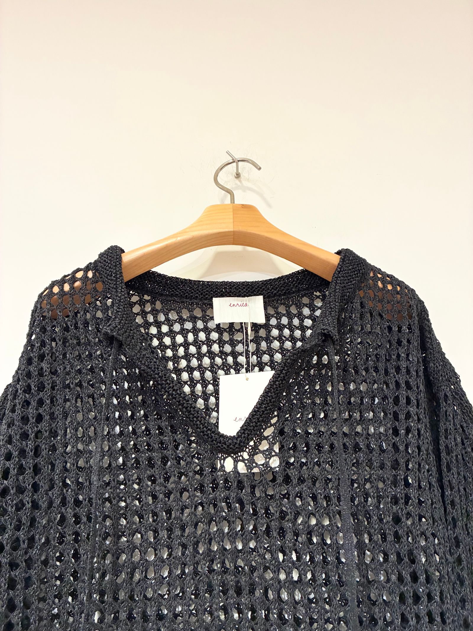 メッシュニットプルオーバー / ブラック