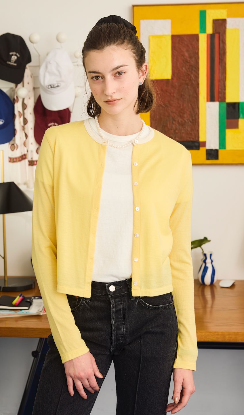 WOOL CARDIGAN / シアーカーディガン / イエロー