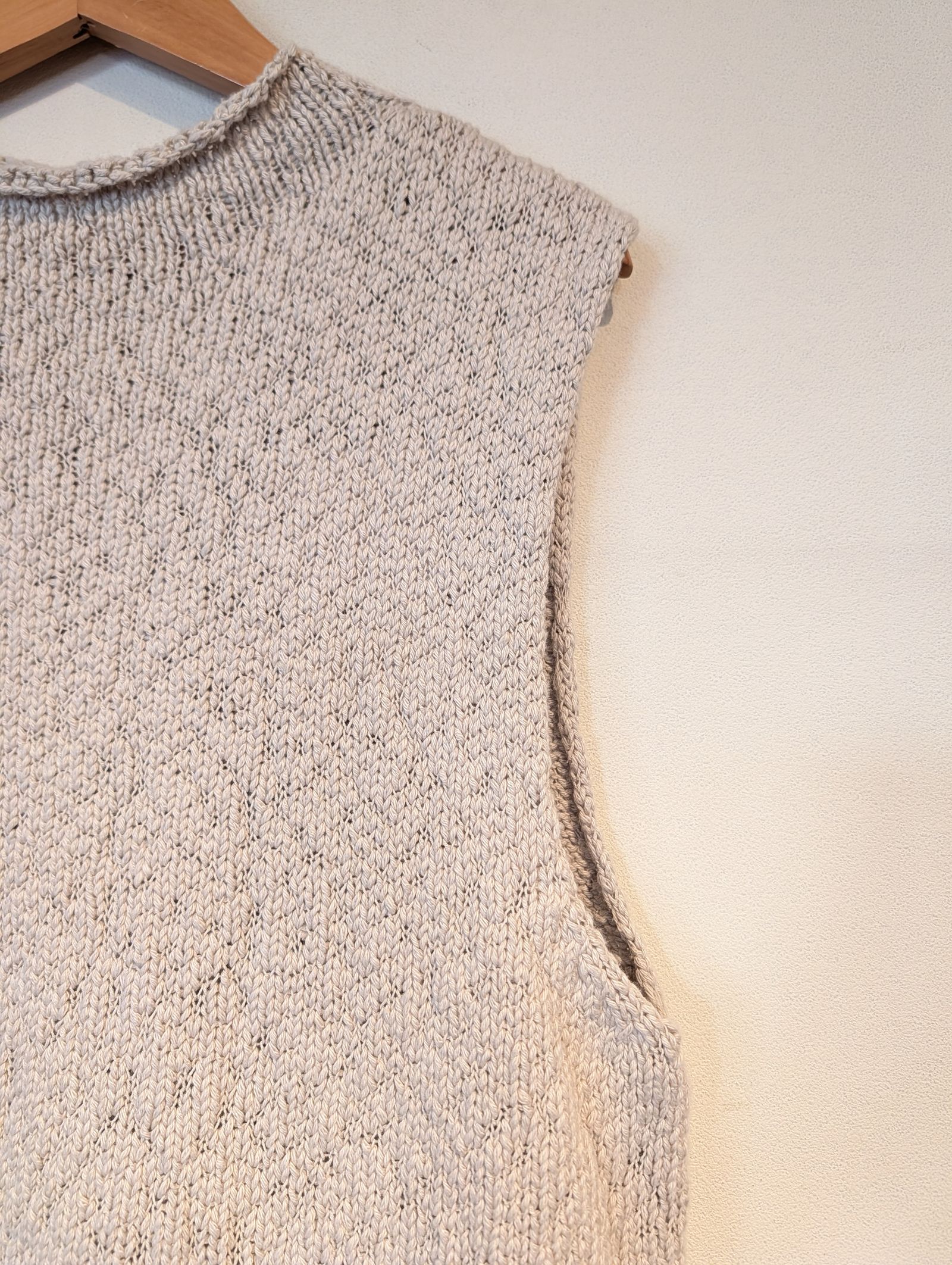 cotton slub vest / ニットベスト / エクリュ