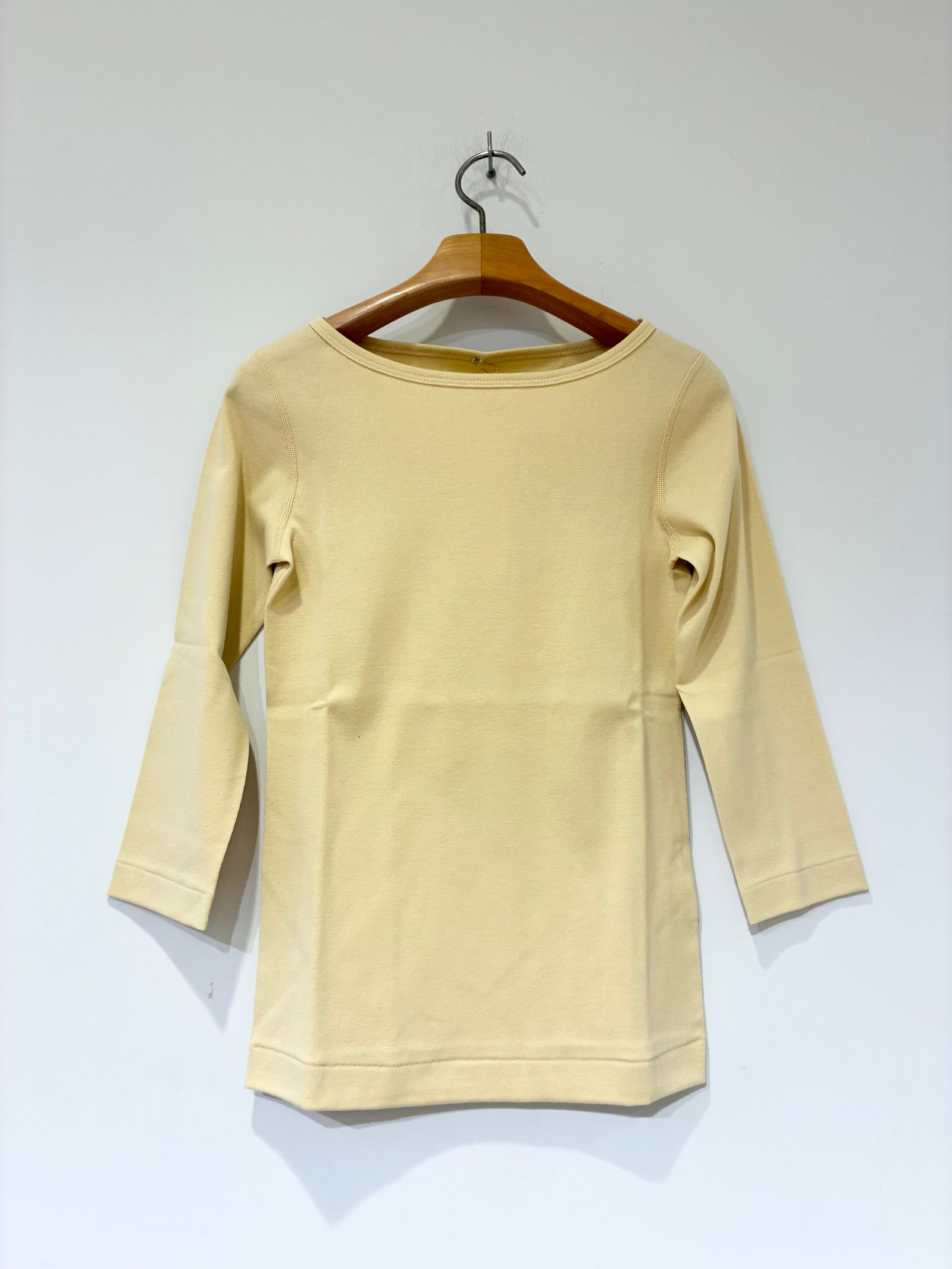 ジンジャー 七分袖 / ボートネックカットソー / イエロー / クリーム