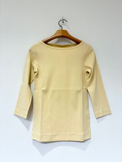 ジンジャー 七分袖 / ボートネックカットソー / イエロー / クリーム