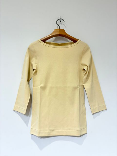 ジンジャー 七分袖 / ボートネックカットソー / イエロー / クリーム