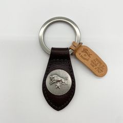 キーリング/小判型/こげ茶