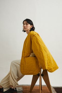 【WILD THINGS × unfil 】quilted nylon 2way jacket / キルティングジャケット / イエロー / マスタード