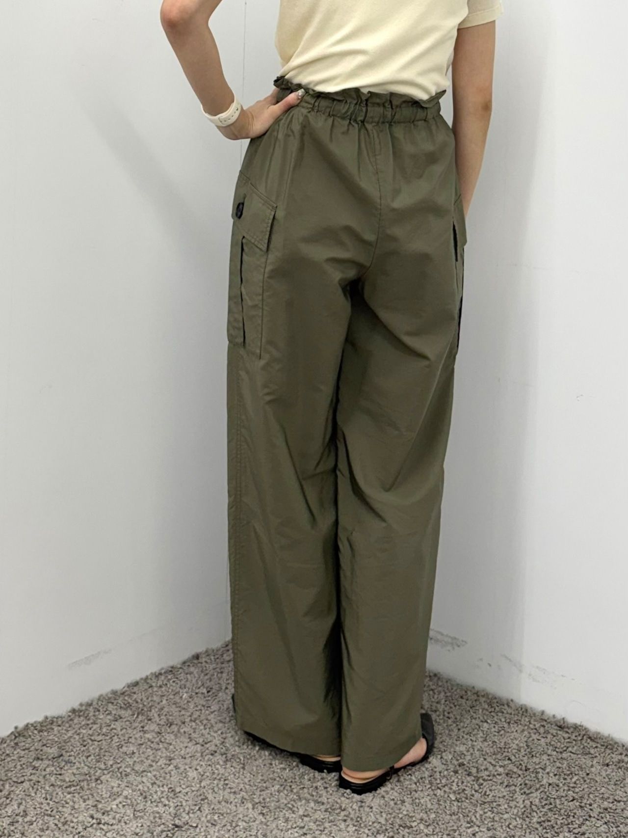 cotton cupra cargo easy pants / コットンキュプラカーゴイージーパンツ / カーキ