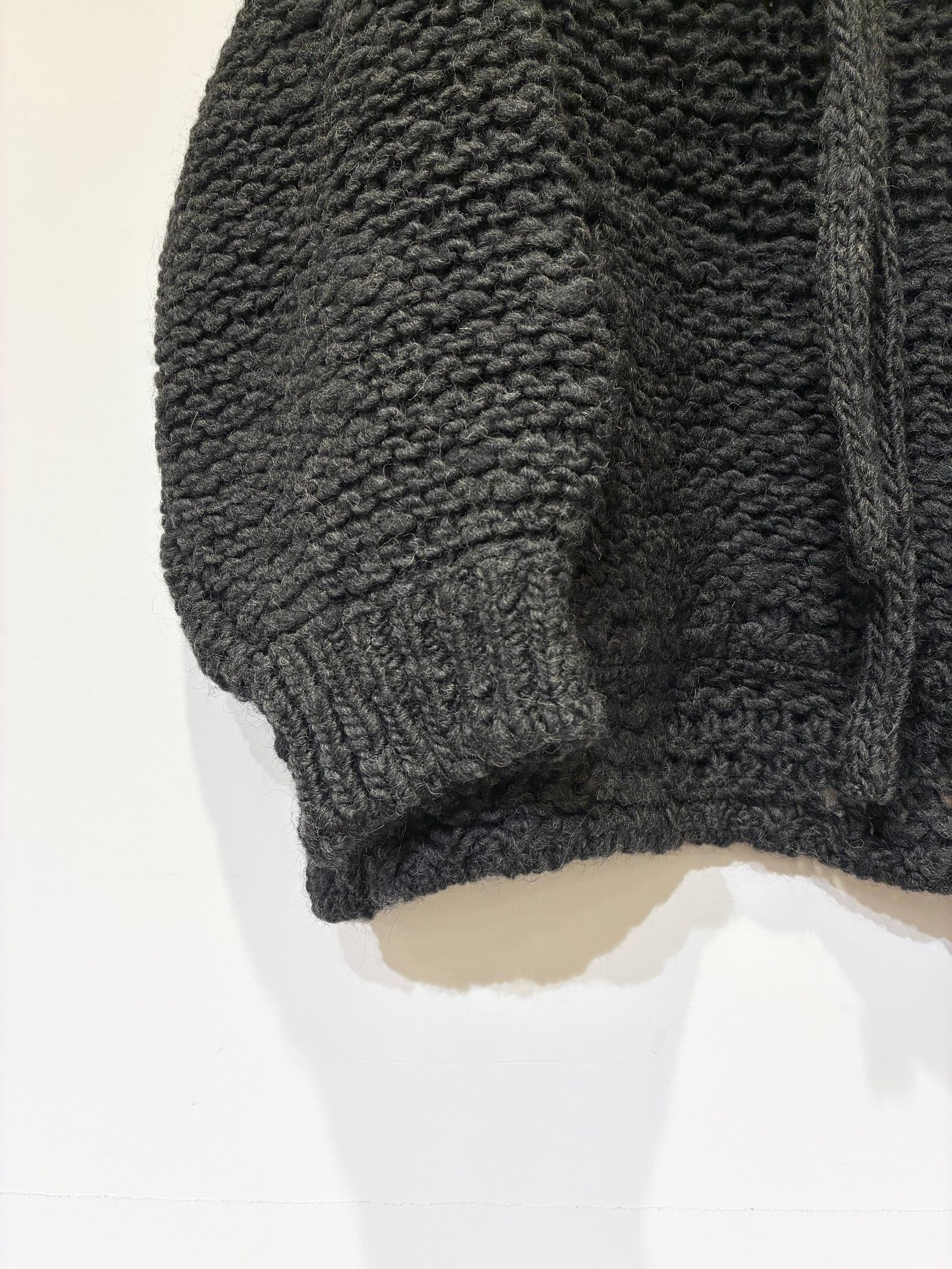 ROW WOOLパーカーライクニット / ローゲージニット / チャコールグレー