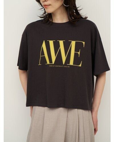 "AWE"プリントクロップドTee / ロゴTシャツ / ホワイト