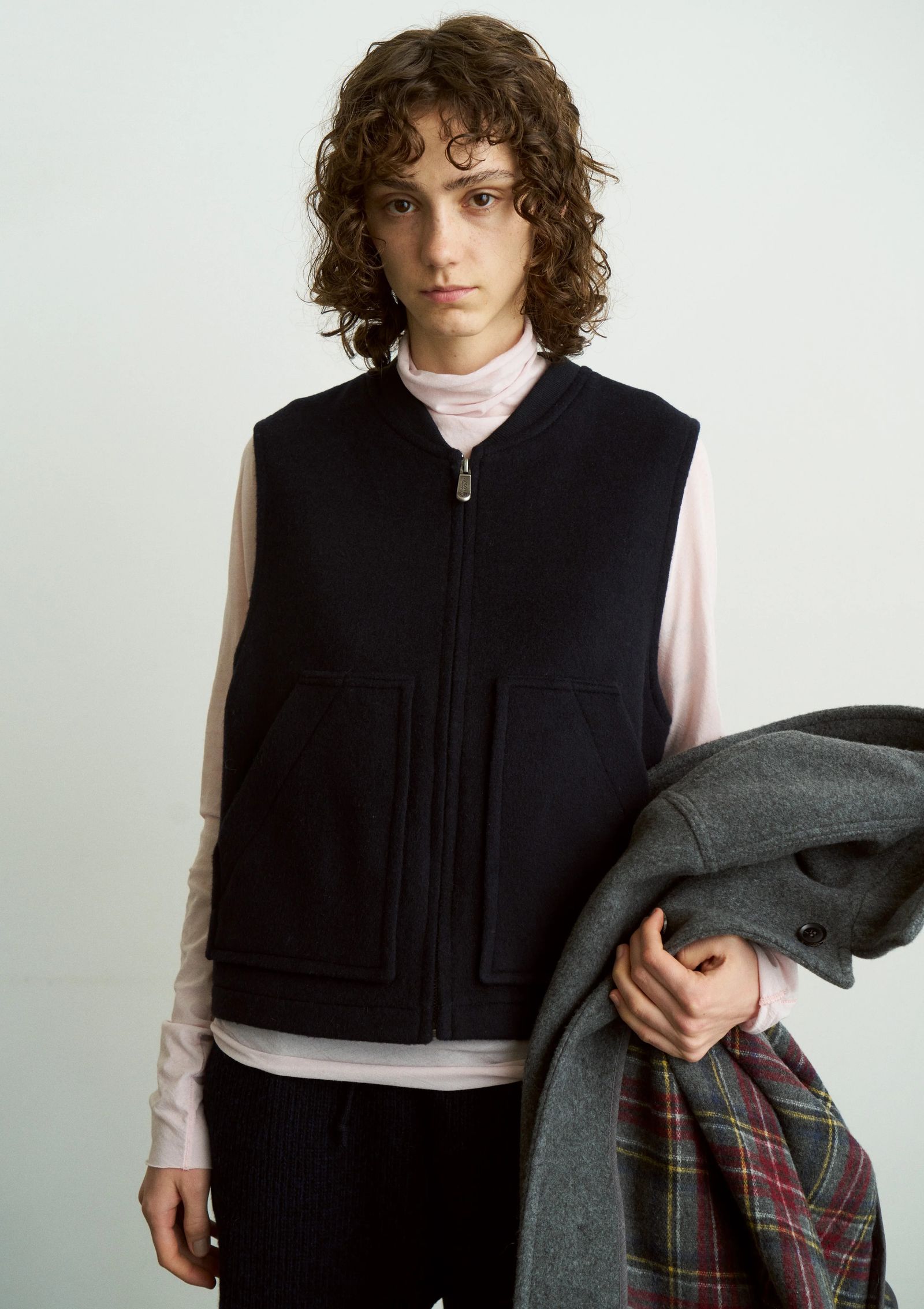 HIGH TWIST COTTON SHEER JERSEY TURTLE-NECK TEE / タートルネックシアーカットソー / ピンク