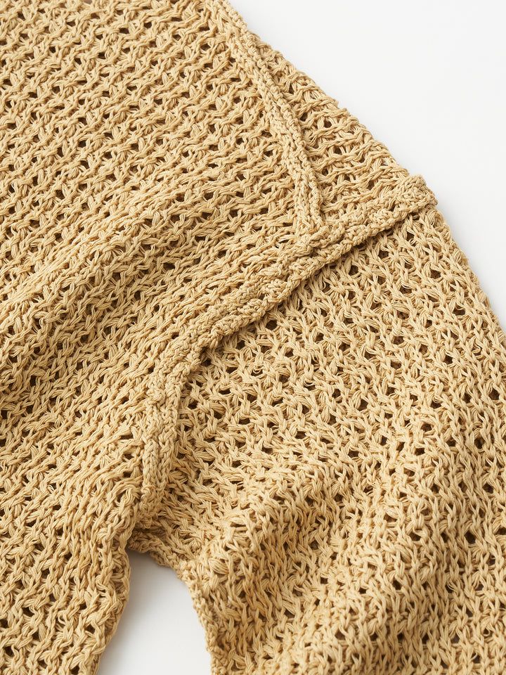 【ラスト1点】double honeycomb mesh sweater / メッシュニット / ベージュ
