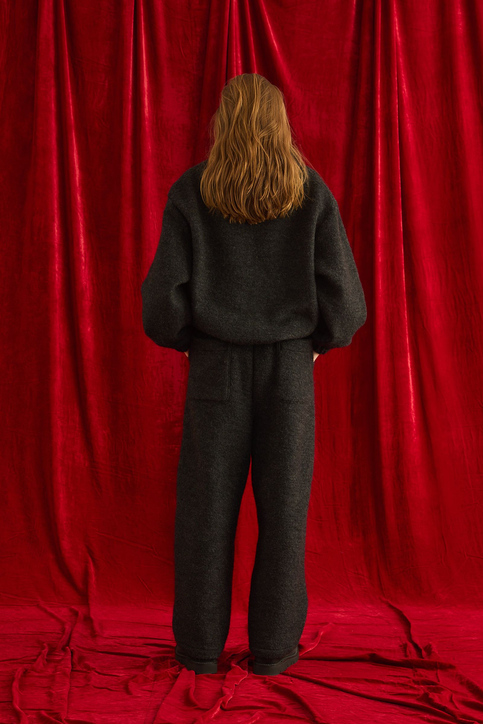WOOL FLEECE TOPS / ハーフジップフリース / チャコールグレー