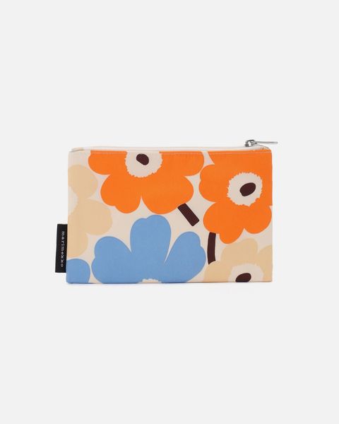Kaika Mini Unikko / コスメティックバッグ / ジップ付きポーチ / オレンジ / ブルー / イエロー