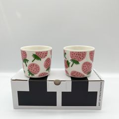 【アジア限定】Mansikka マンシッカ コーヒーカップセット いちご柄 ラテマグ