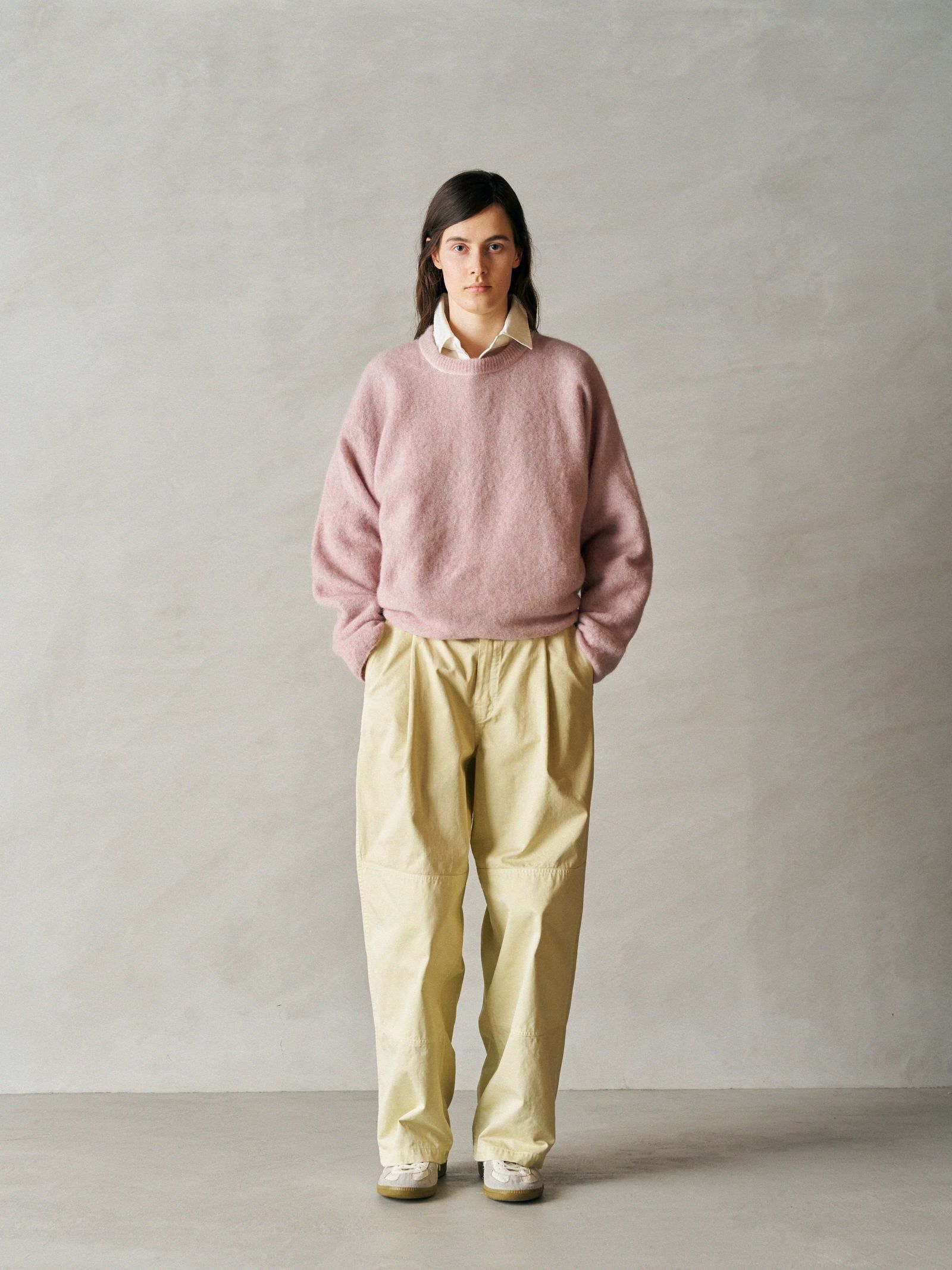 STRETCH SUPERKID MOHAIR CREW-NECK P/O / ニット / ピンク