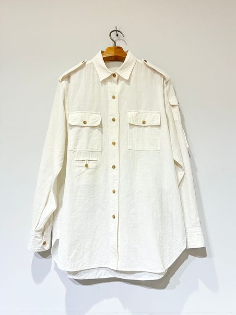 White Shirt / コットンサファリシャツ / ホワイト