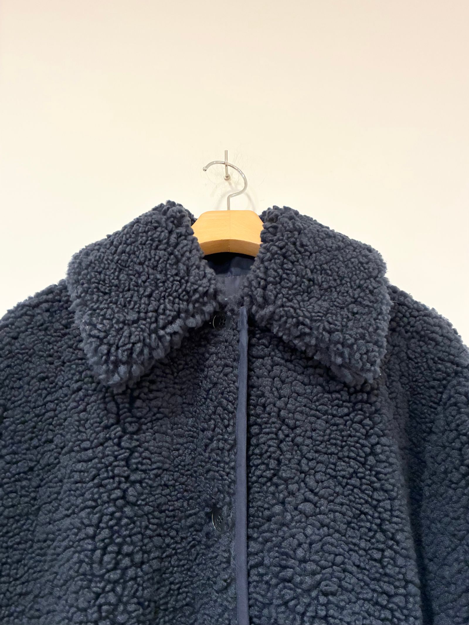 エコペルボア ロングコート / ボアアウター / ネイビー