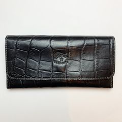 【即日発送可】型押し三つ折りレザー長財布