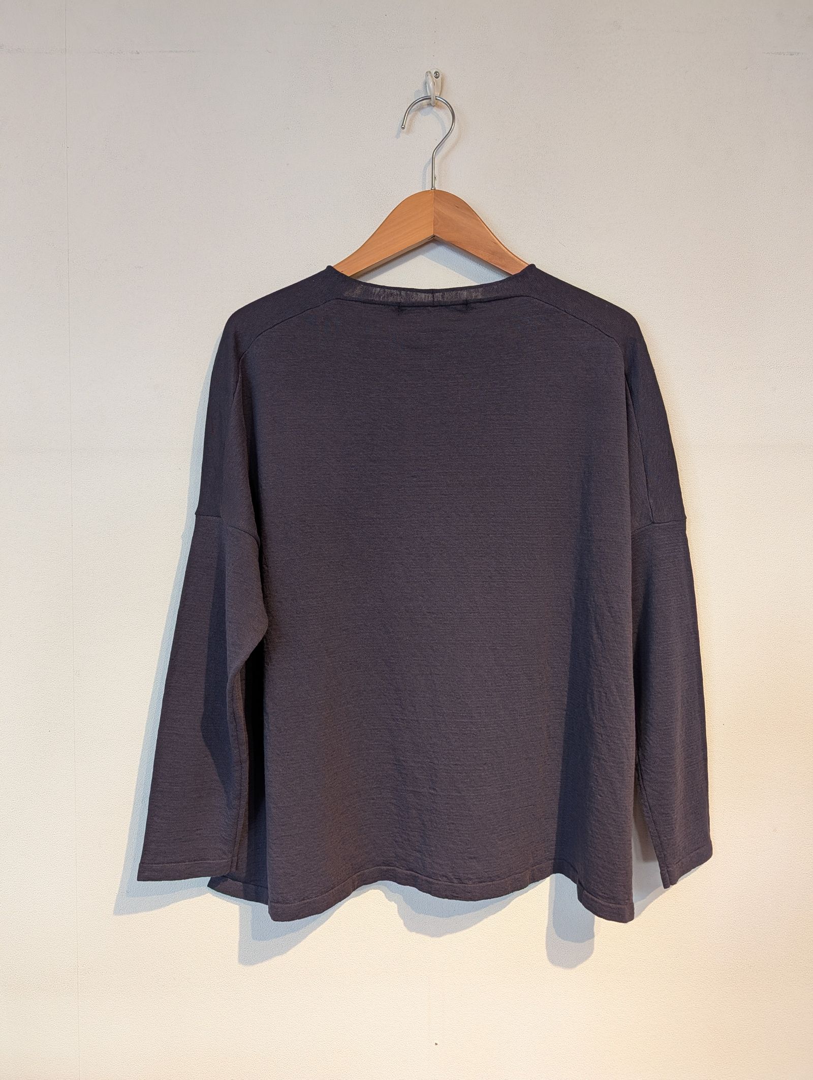 hemp cotton pullover / コットンニット / ブルーグレー