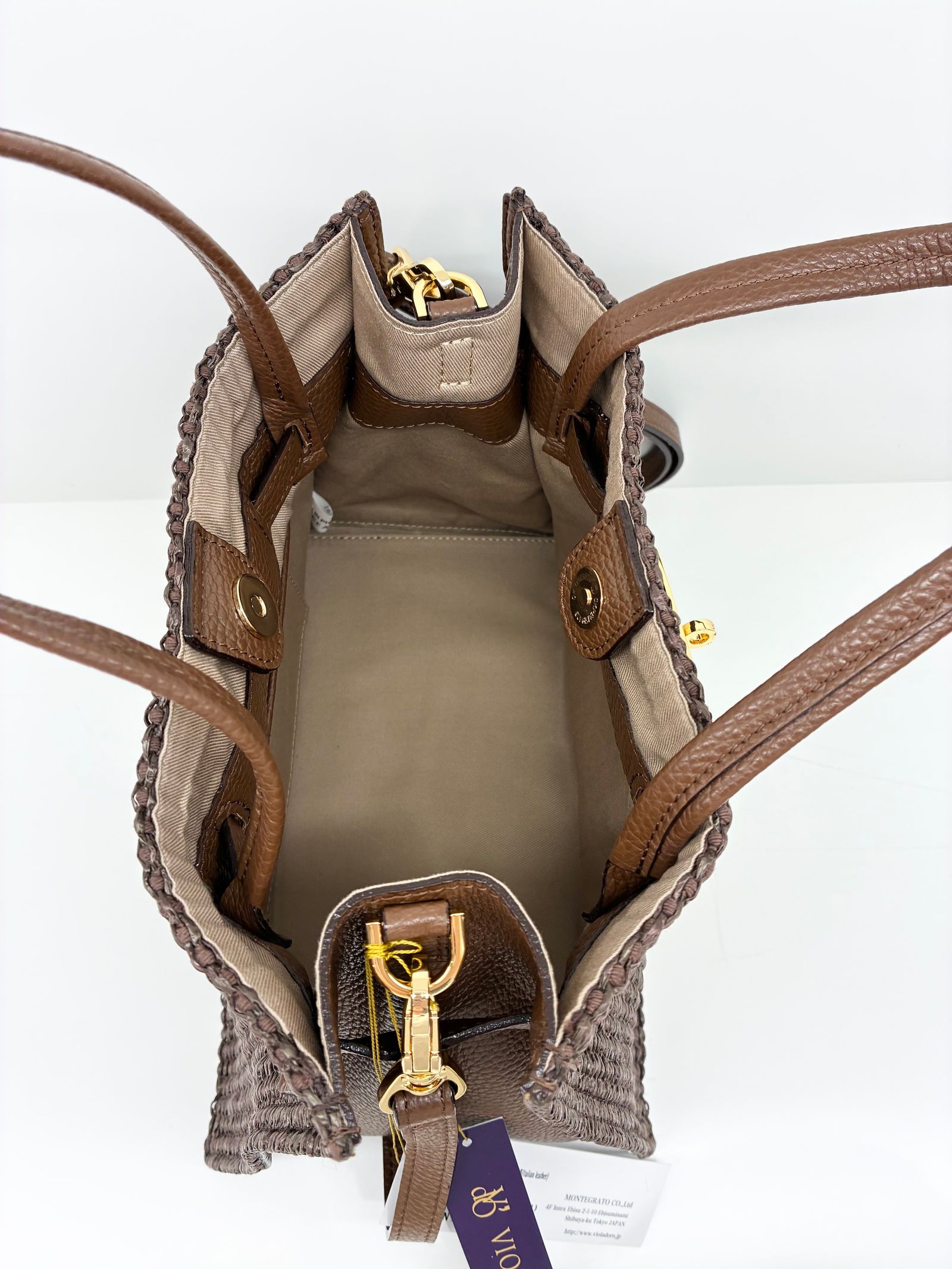 SANDRO / ベルト付きかごバッグ / ブラウン