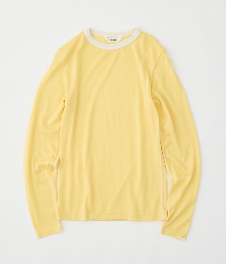 WOOL LONGTEE / リンガーロンT / イエロー