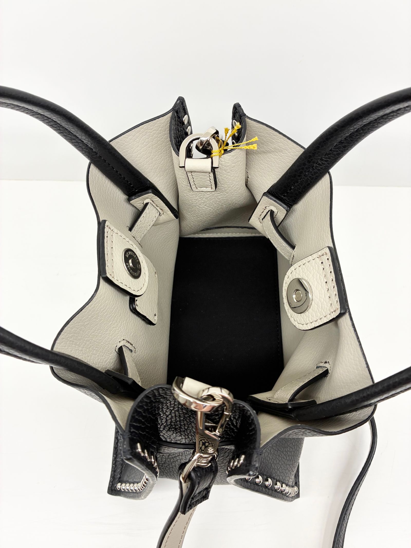 MIRO / スタッズ付き2wayレザートートバッグ / ブラック