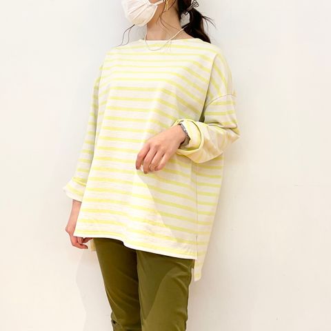 cafune 春らしいカラーリングのボーダーカットソー
