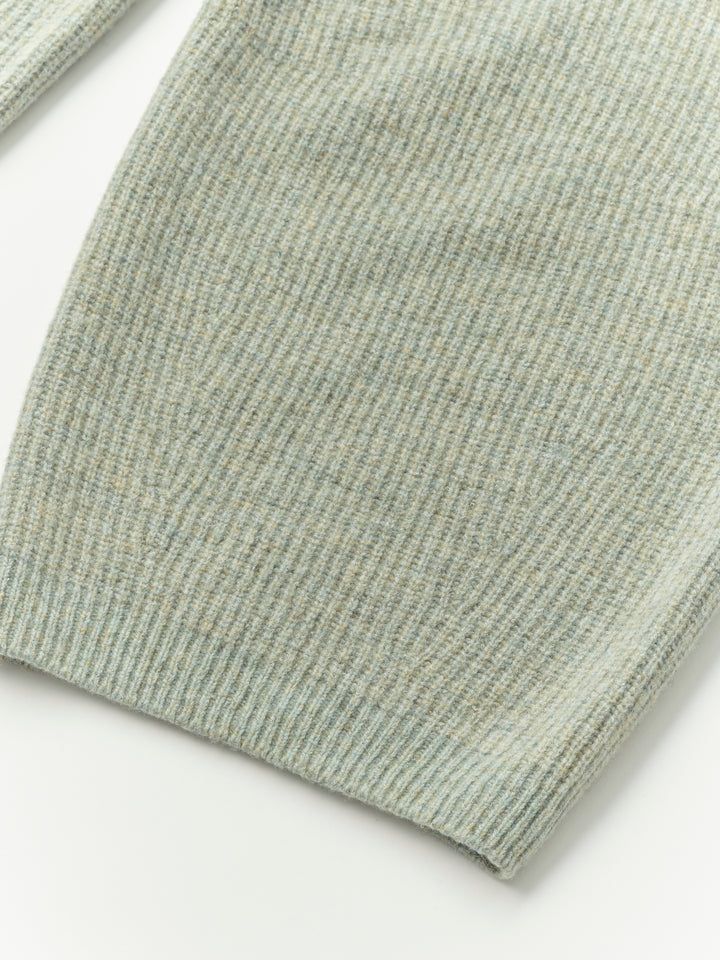 【ラスト1点】superfine lambs & chenille ribbed-knit wide-leg pants / ニットパンツ / ミントグリーン