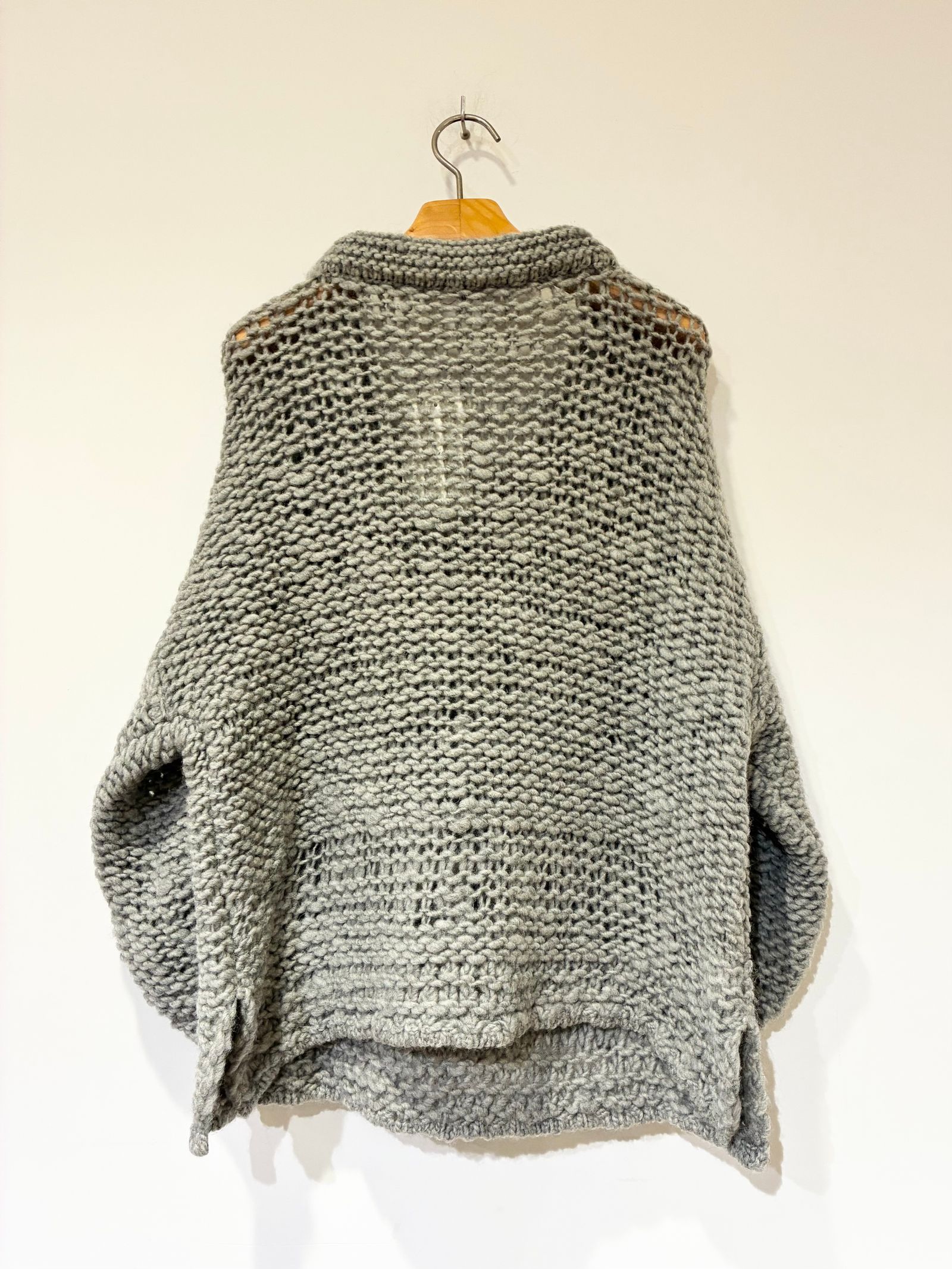 ROW WOOLパーカーライクニット / ローゲージニット / グレー