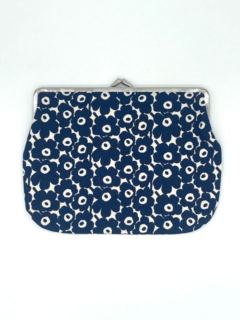 Puolikas Kukkaro Pikkuinen Unikko/がま口ポーチ/ネイビー