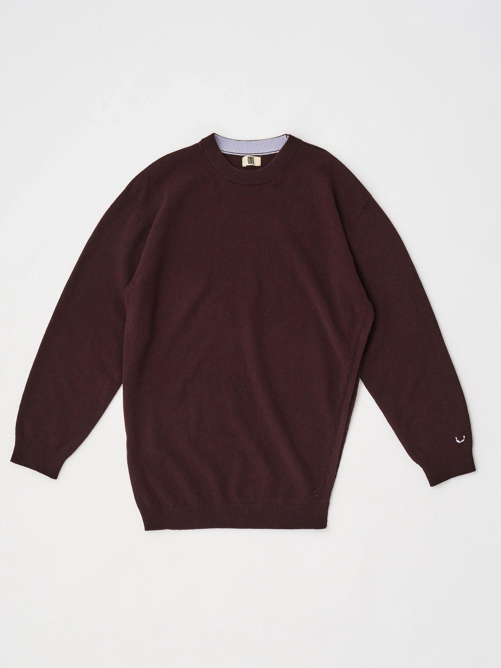 EX SUPER FINE WOOLEN WOOL HIGH-GAUGE KNIT P/O / ニットチュニック / ブラウン / ボルドー