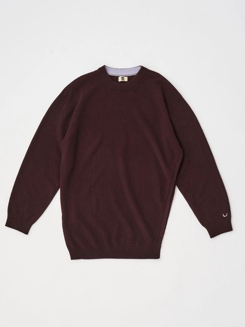 EX SUPER FINE WOOLEN WOOL HIGH-GAUGE KNIT P/O / ニットチュニック / ブラウン / ボルドー
