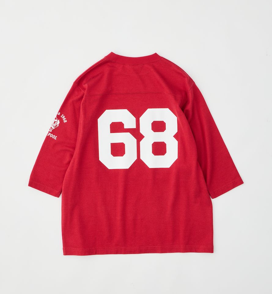 FOOTBALL TEE / ナンバリングプリントTシャツ / レッド