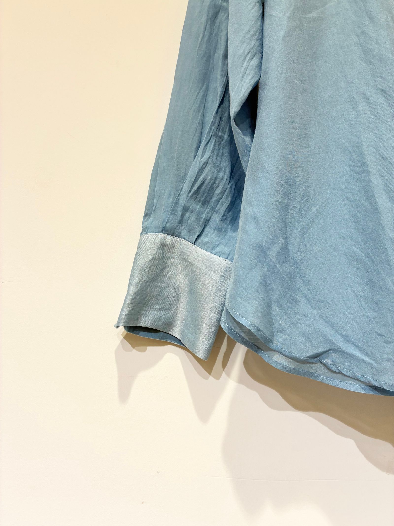 コットンシルクシャツブラウス / ブルー