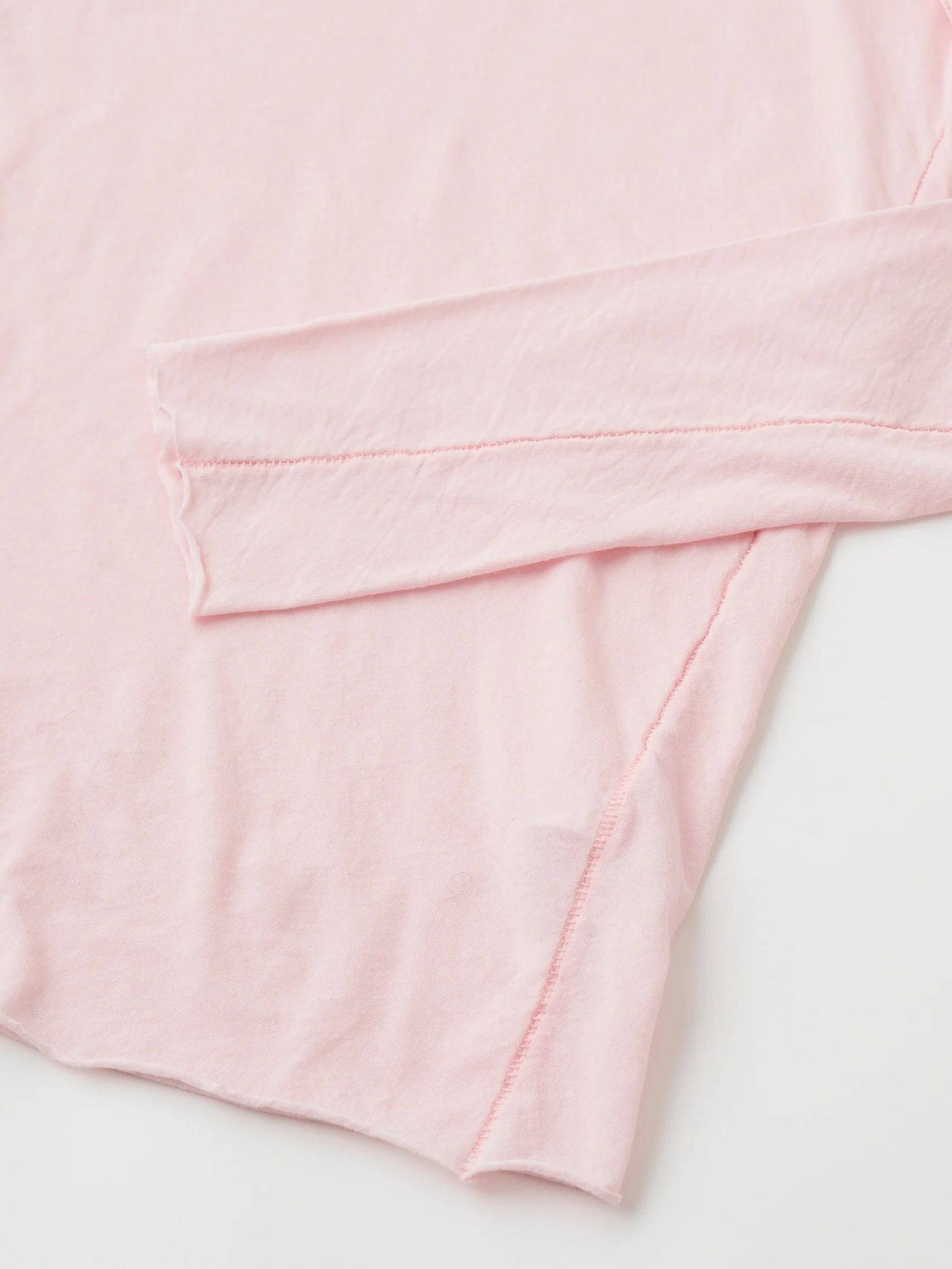 HIGH TWIST COTTON SHEER JERSEY TURTLE-NECK TEE / タートルネックシアーカットソー / ピンク