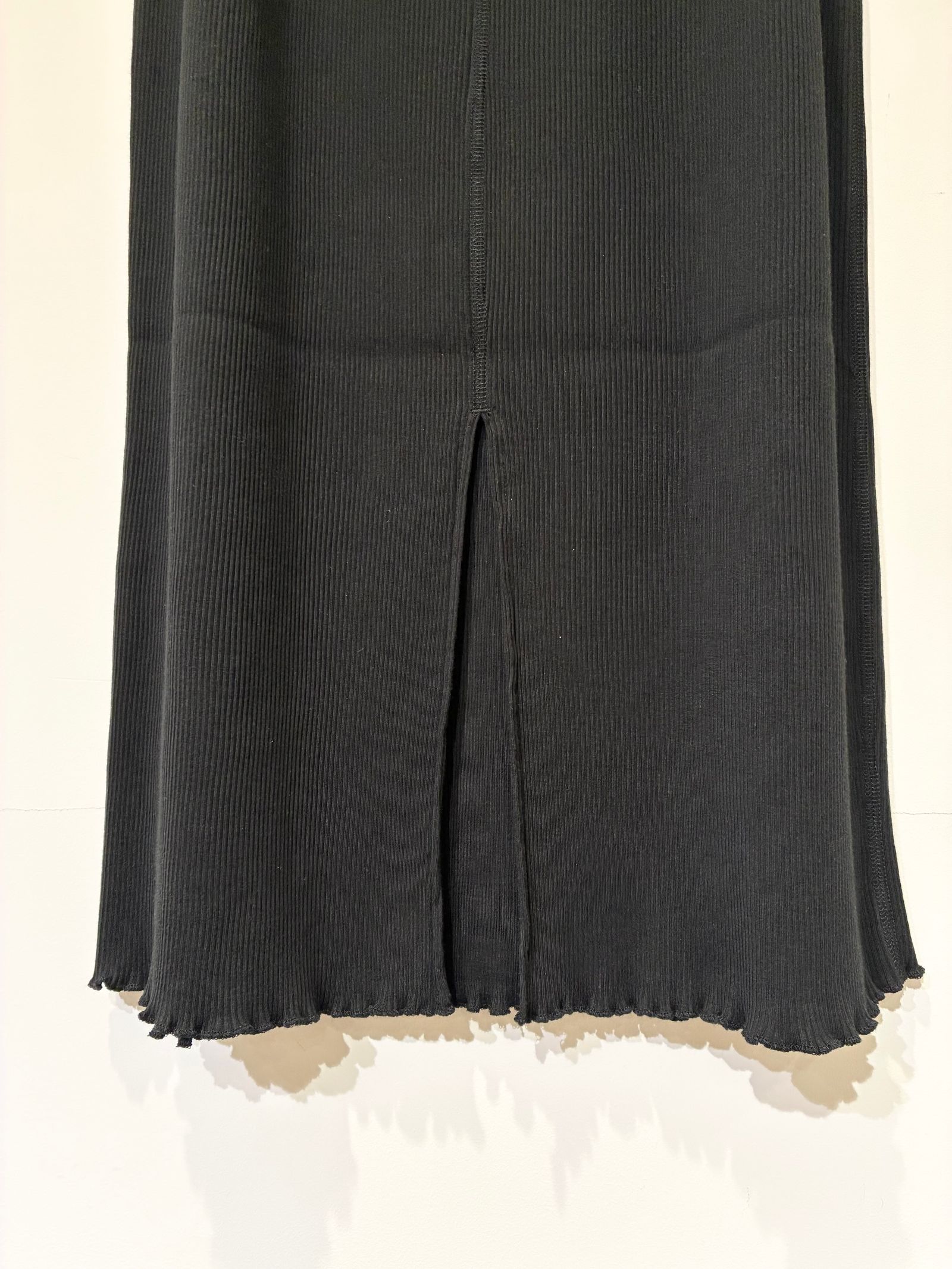 スーピマテレコタイトロングスカート / リブタイトスカート / ブラック