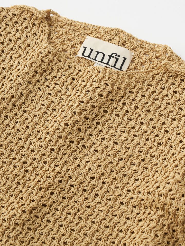 【ラスト1点】double honeycomb mesh sweater / メッシュニット / ベージュ