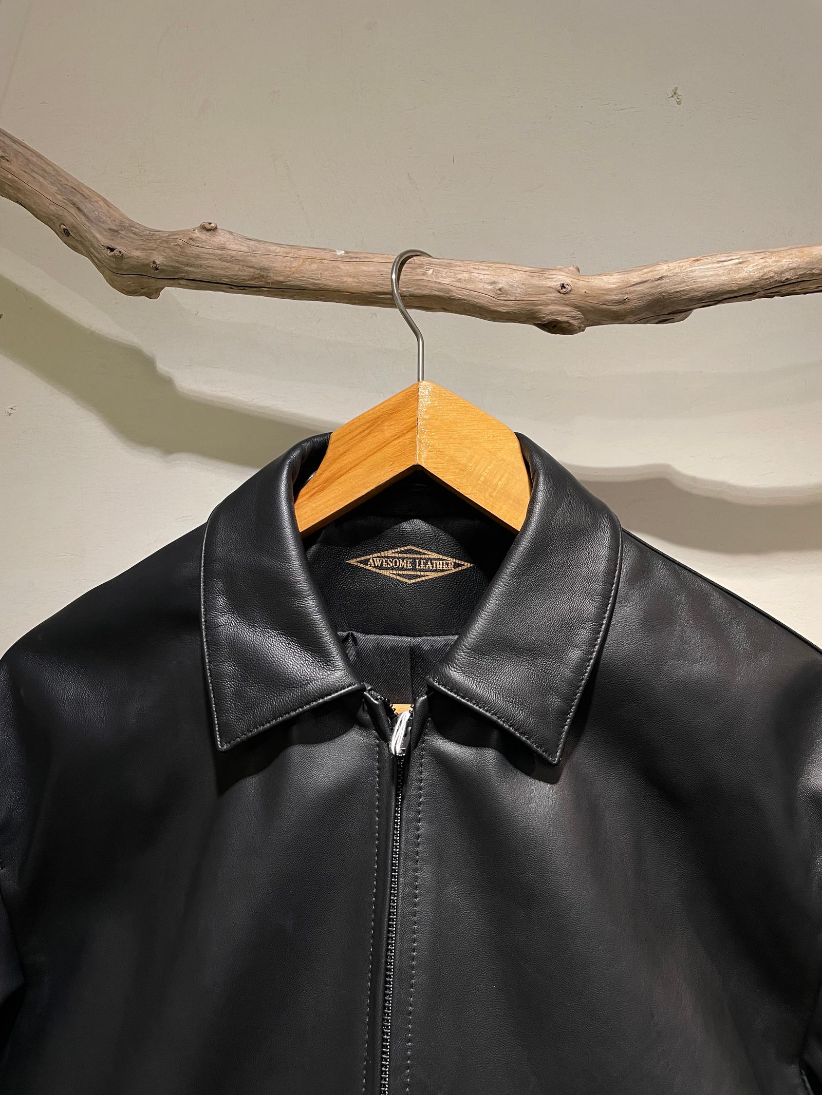 LEATHER ZIP SHORT JACKET /  レザージップショートジャケット /  ブラック