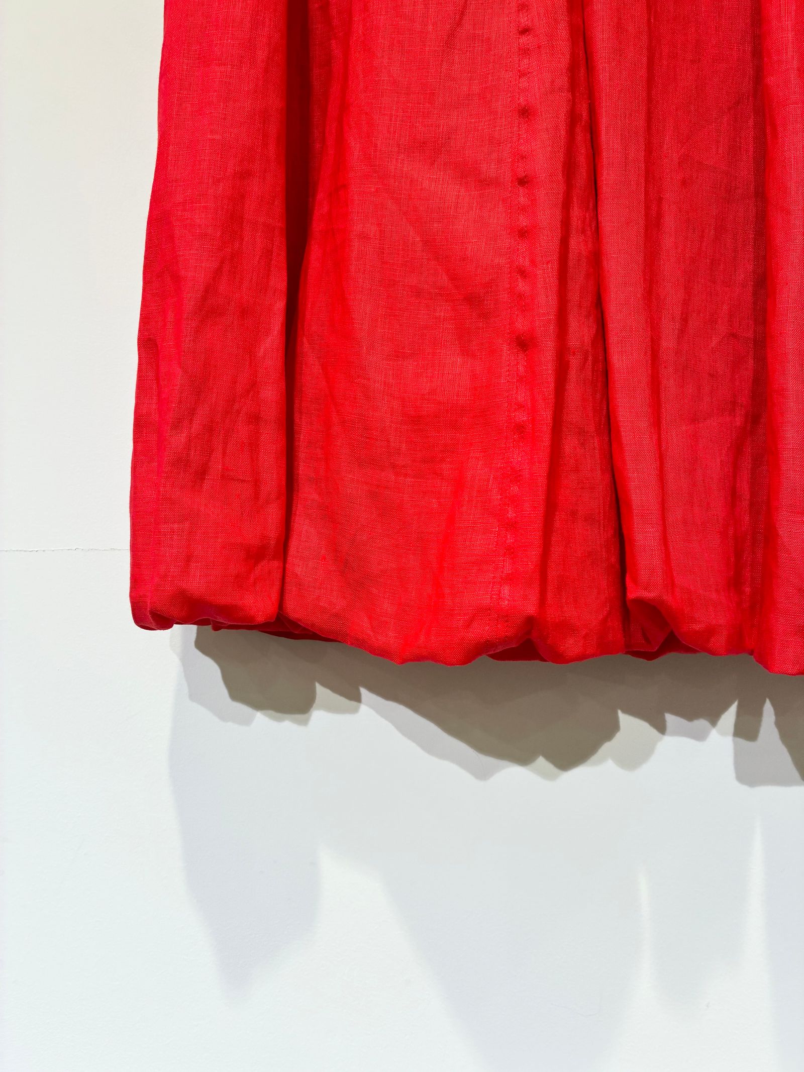 LINEN BALLOON SKIRT / リネンフレアスカート / レッド