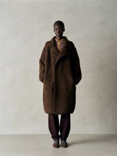 EX SUPER FINE WOOLEN WOOL HIGH-GAUGE KNIT PANTS / ブラウン / ボルドー