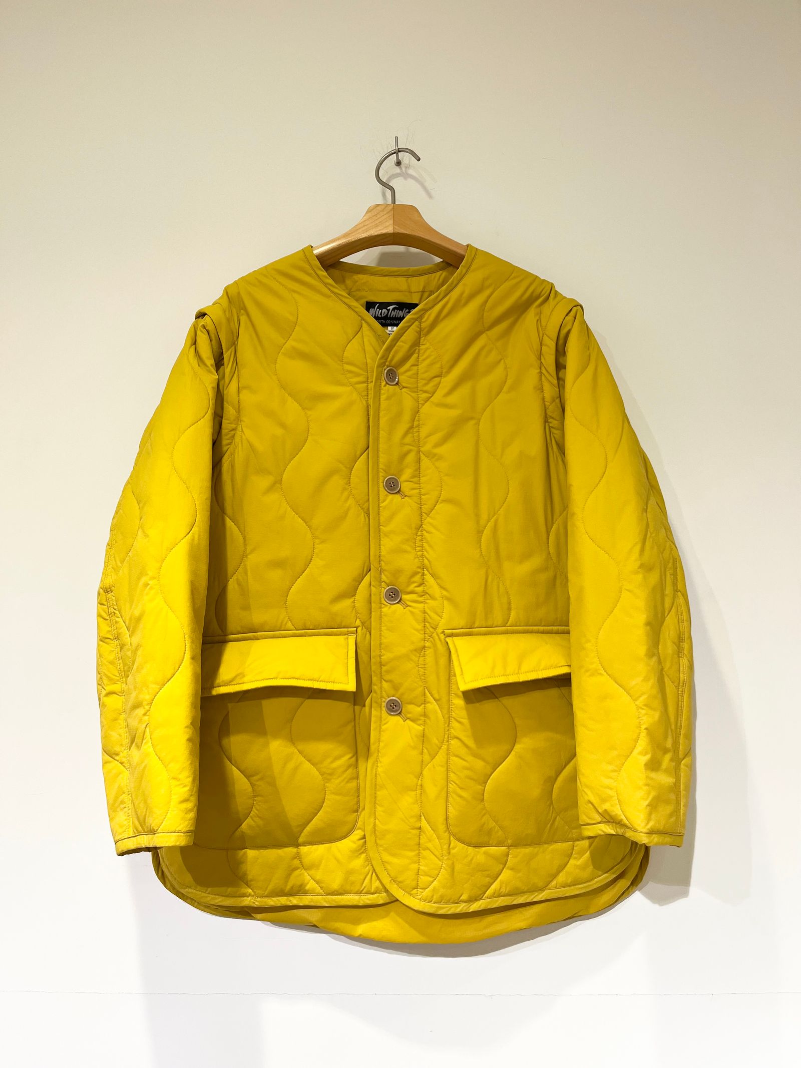 【WILD THINGS × unfil 】quilted nylon 2way jacket / キルティングジャケット / イエロー / マスタード