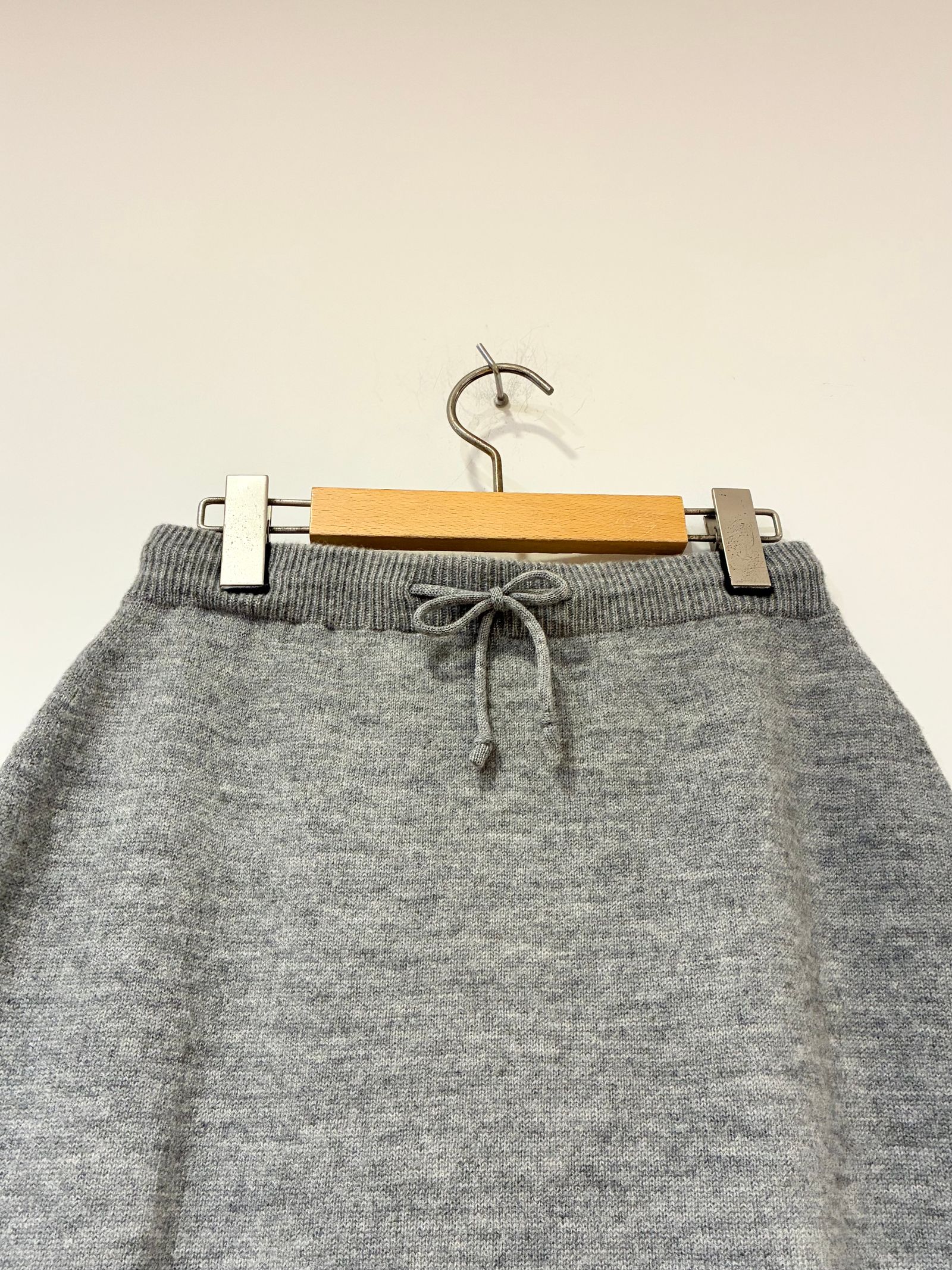 ウールカシミヤ スカート / ニットタイトスカート / グレー
