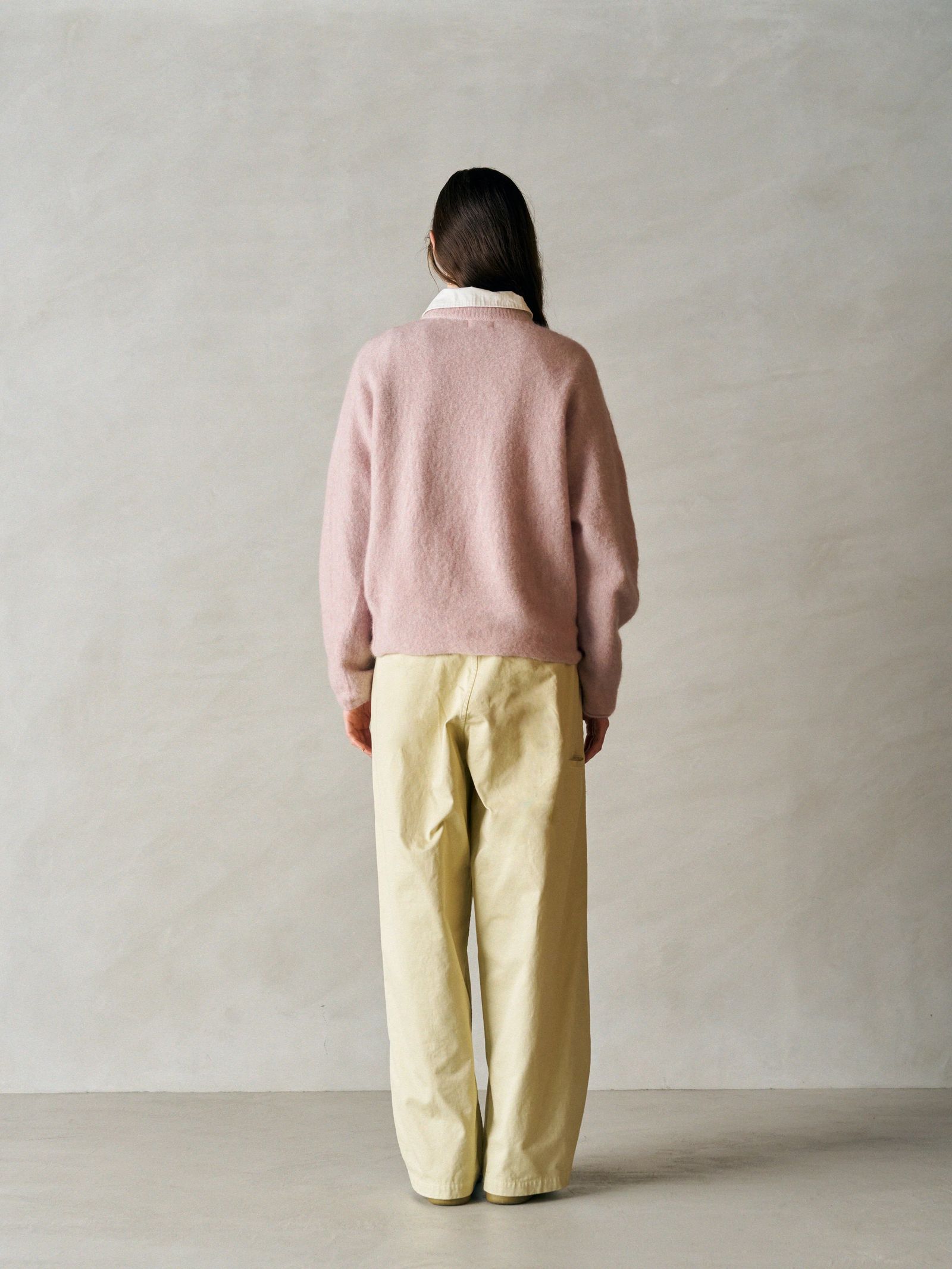 STRETCH SUPERKID MOHAIR CREW-NECK P/O / ニット / グレー / ベージュ