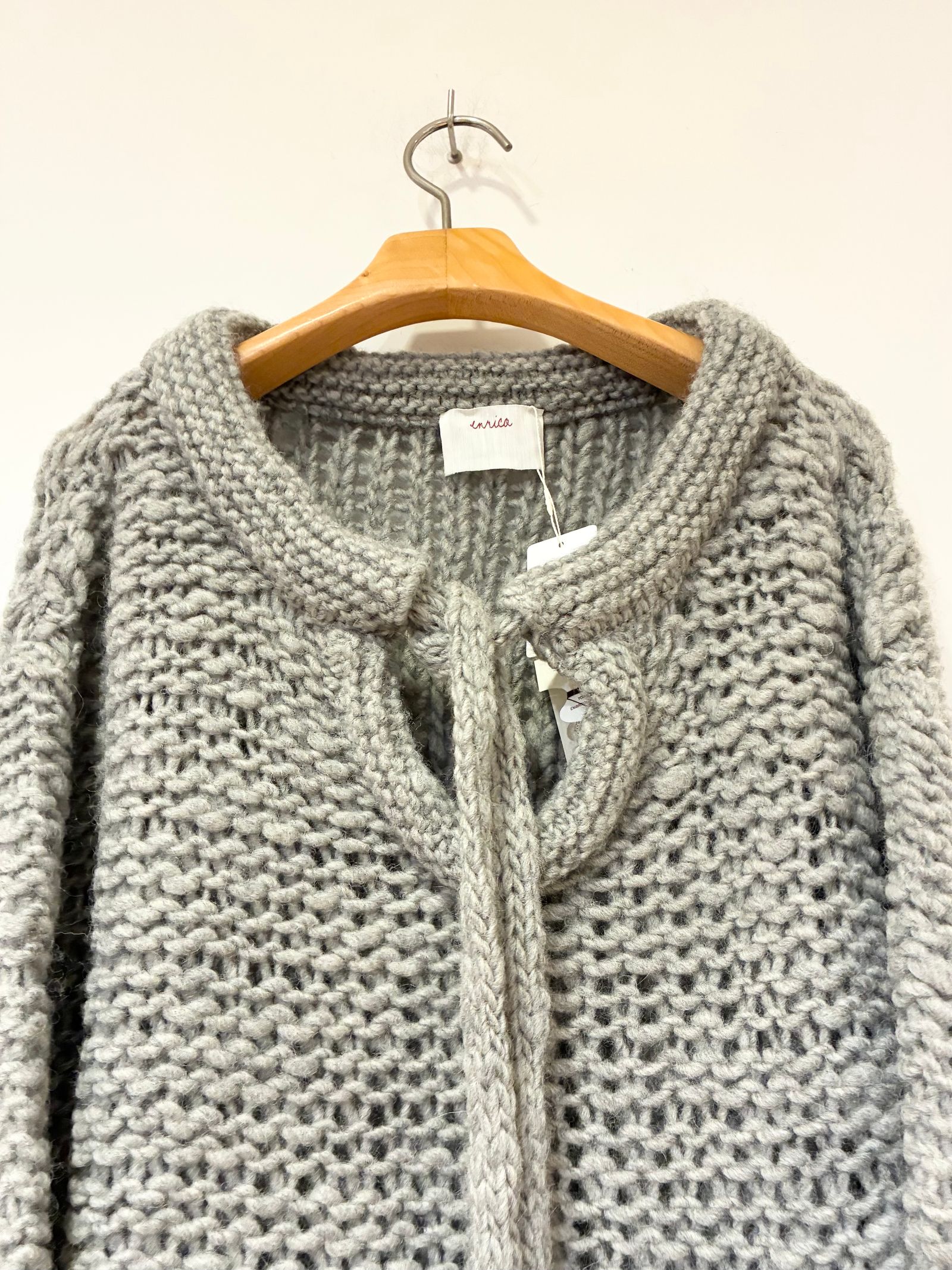 ROW WOOLパーカーライクニット / ローゲージニット / グレー