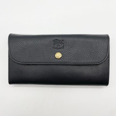 ロングウォレット/スナップボタン長財布/ネイビー