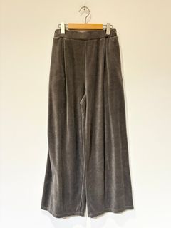 コンパクトベロア パンツ / ワイドパンツ / グレー