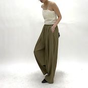 cotton nylon wide easy pants / コットンナイロンワードイージーパンツ / オリーブカーキ
