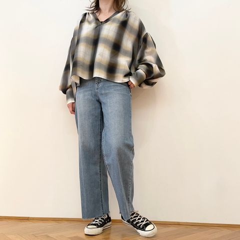 dah'lia の一枚で映えるチェックシャツブラウス