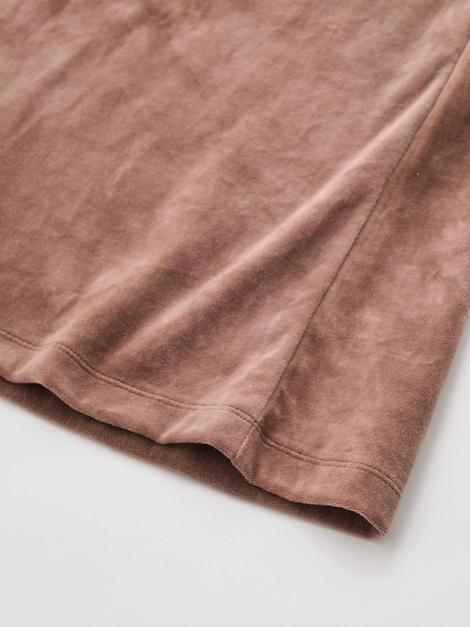 TIE-DYED COTTON VELOUR FLARED SKIRT / ブラウン